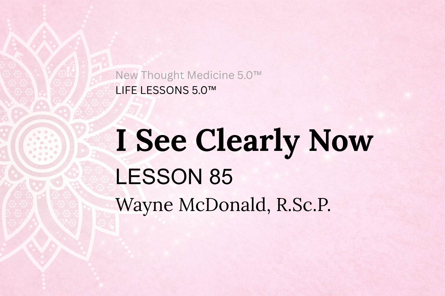 LESSON 85 I See Clearly Now PDF