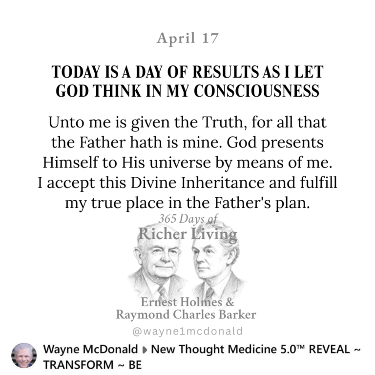 365 Days of Richer Living-TODAY IS A DAY OF RESULTS AS I LET GOD THINK IN MY CONSCIOUSNESS