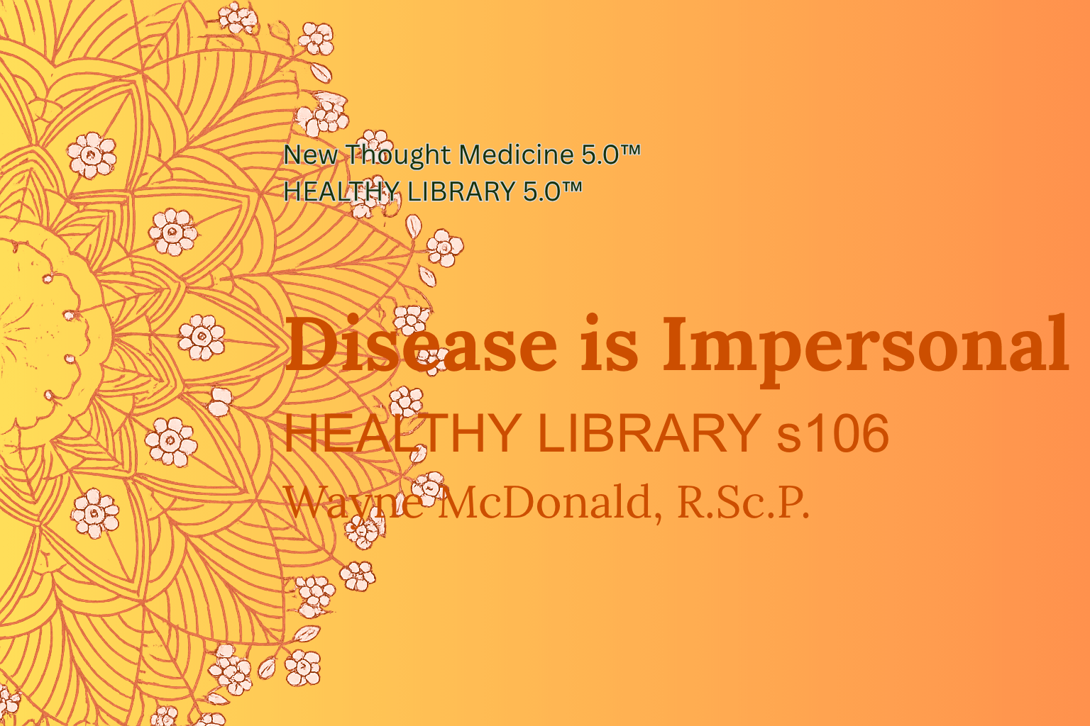 Healthy s106 Disease is Impersonal PDF