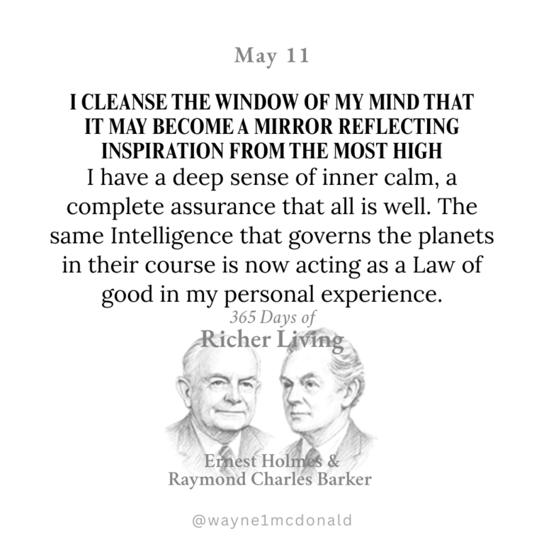 365 Days of Richer Living-I CLEANSE THE WINDOW OF MY MIND