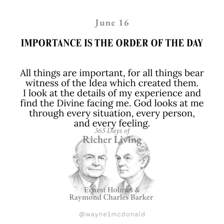 365 Days of Richer Living-IMPORTANCE IS THE ORDER OF THE DAY