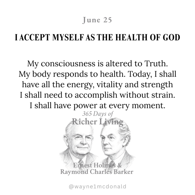365 Days of Richer Living-I ACCEPT MYSELF AS THE HEALTH OF GOD