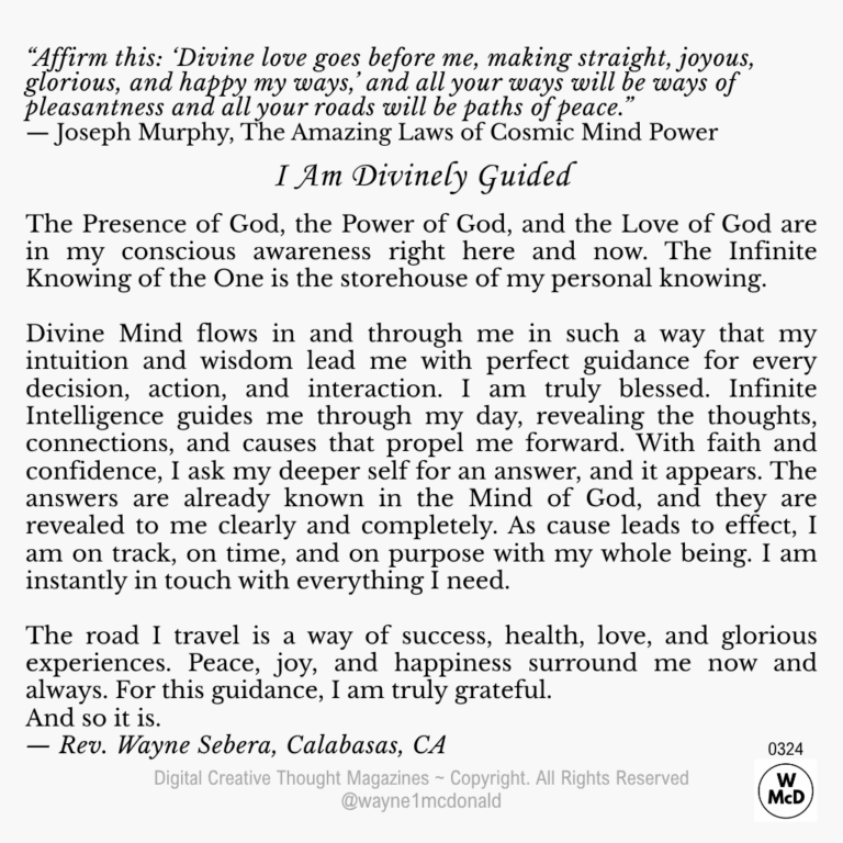 I Am Divinely Guided Creative Thought