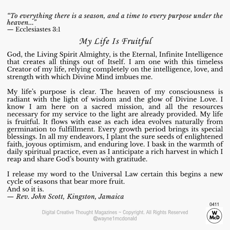 My Life Is Fruitful Creative Thought