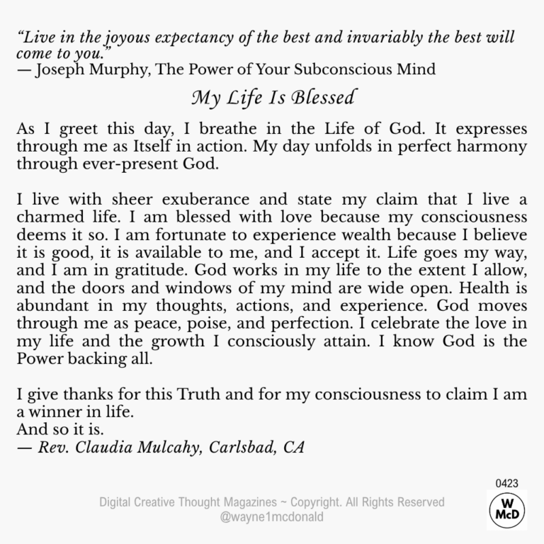 My Life Is Blessed Creative Thought