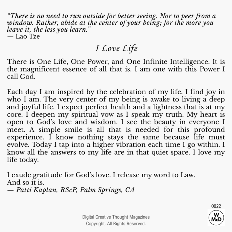 Creative Thought I Love Life