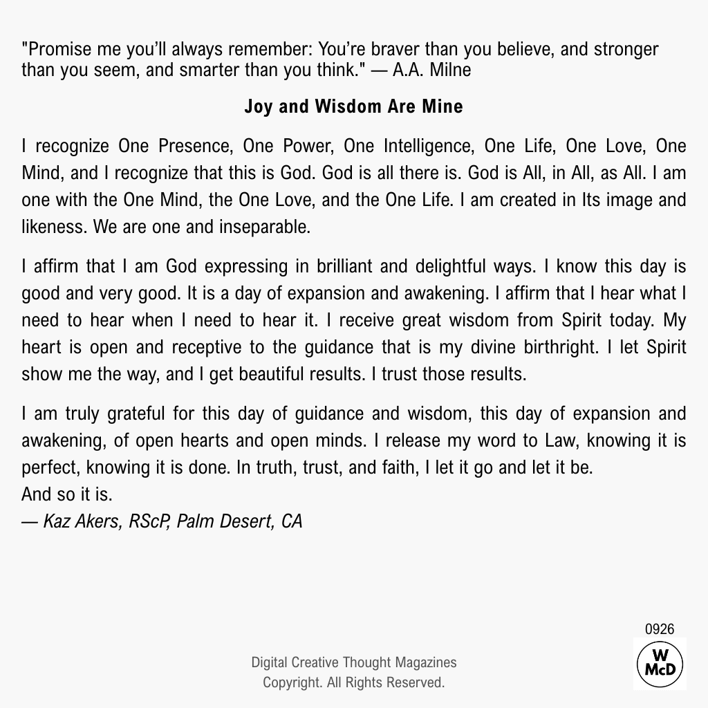 I receive great wisdom from Spirit today