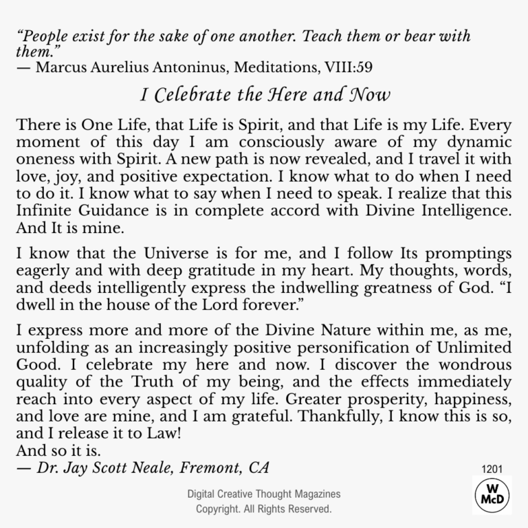 Creative Thought I Celebrate the Here and Now
