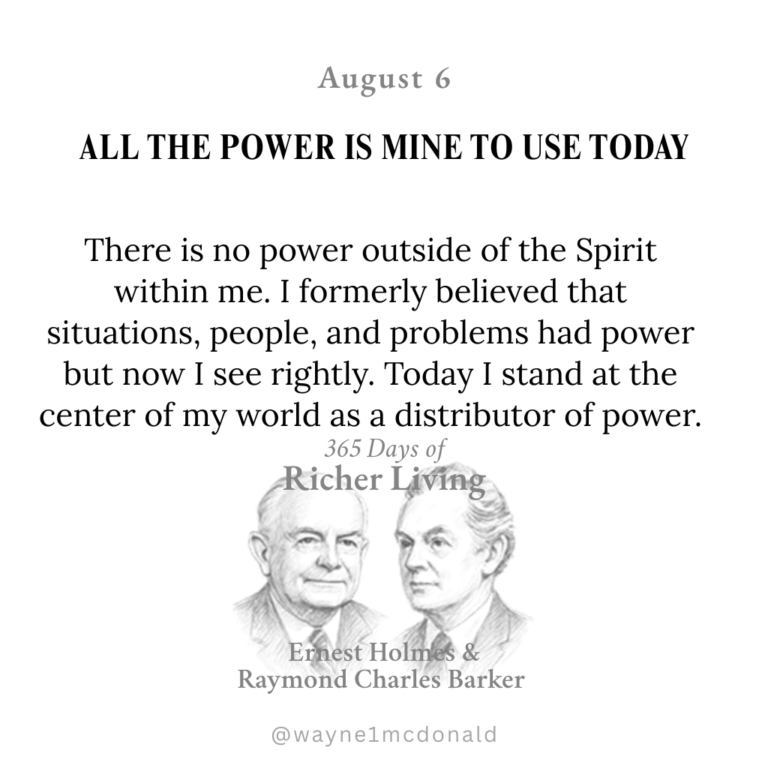 ALL THE POWER IS MINE TO USE TODAY: 365 Richer Living Ernest Holmes