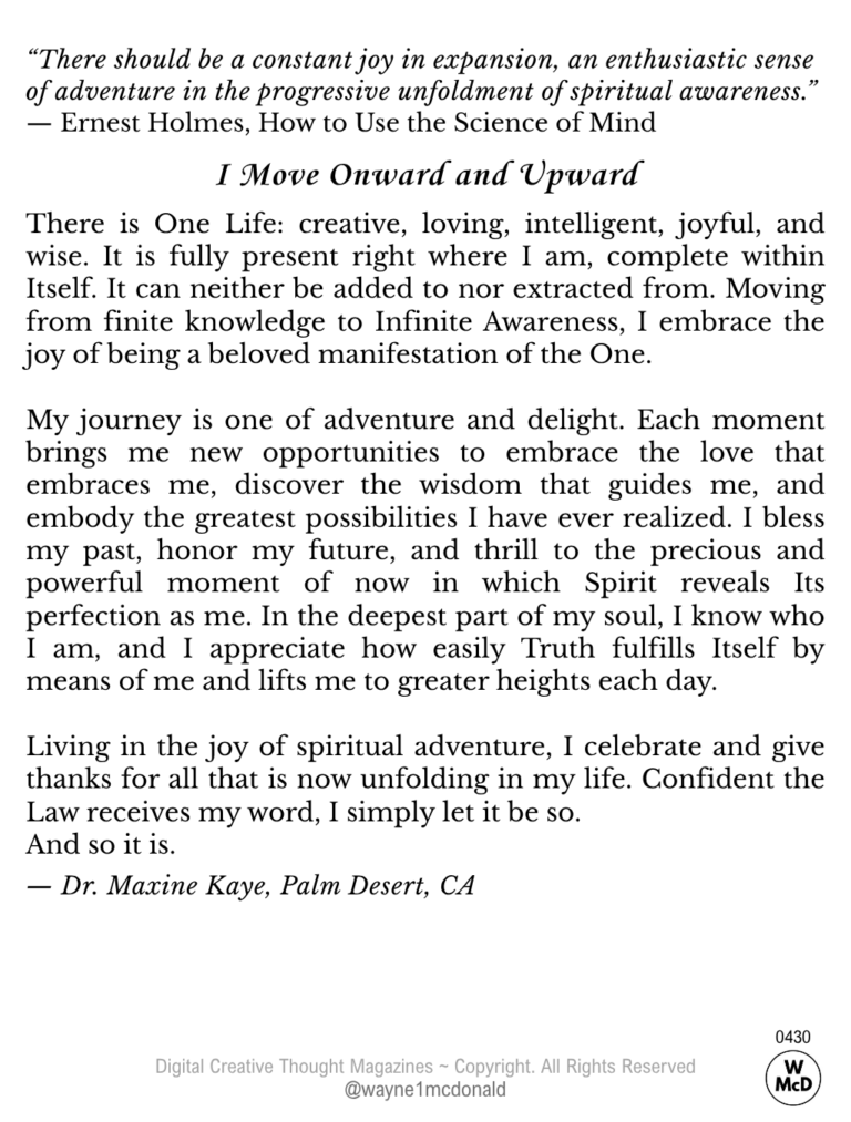 I Move Onward and Upward-Creative Thought