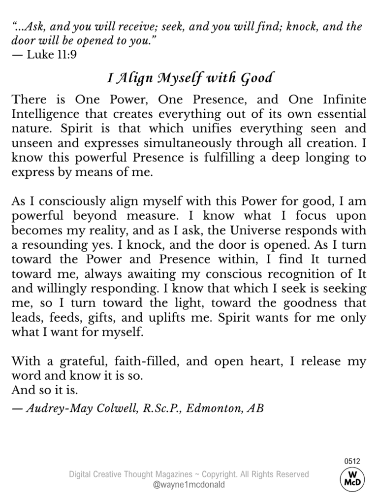I Align Myself with Good-Creative Thought