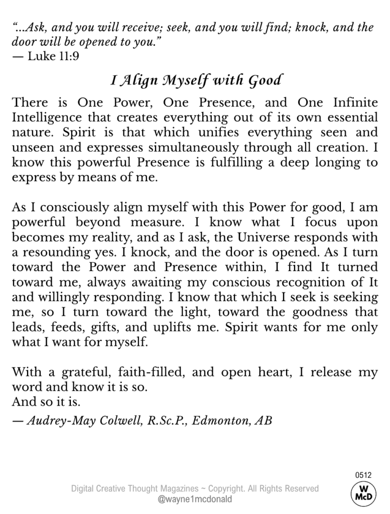 I Align Myself with Good