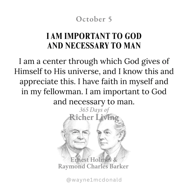 I AM IMPORTANT TO GOD: 365 Richer Living Ernest Holmes