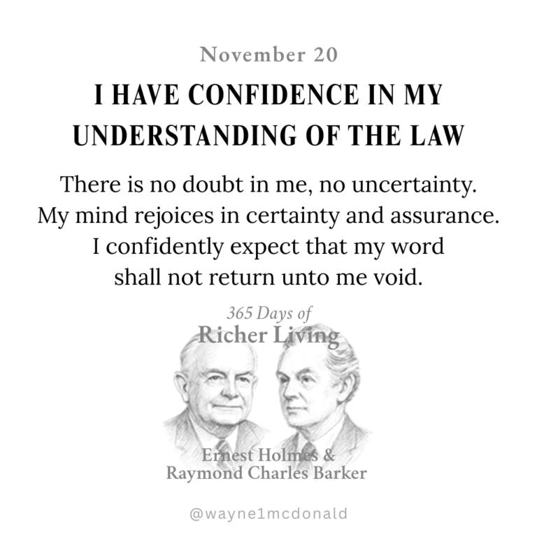 CONFIDENCE OF THE LAW: Ernest Holmes 365 Richer Living